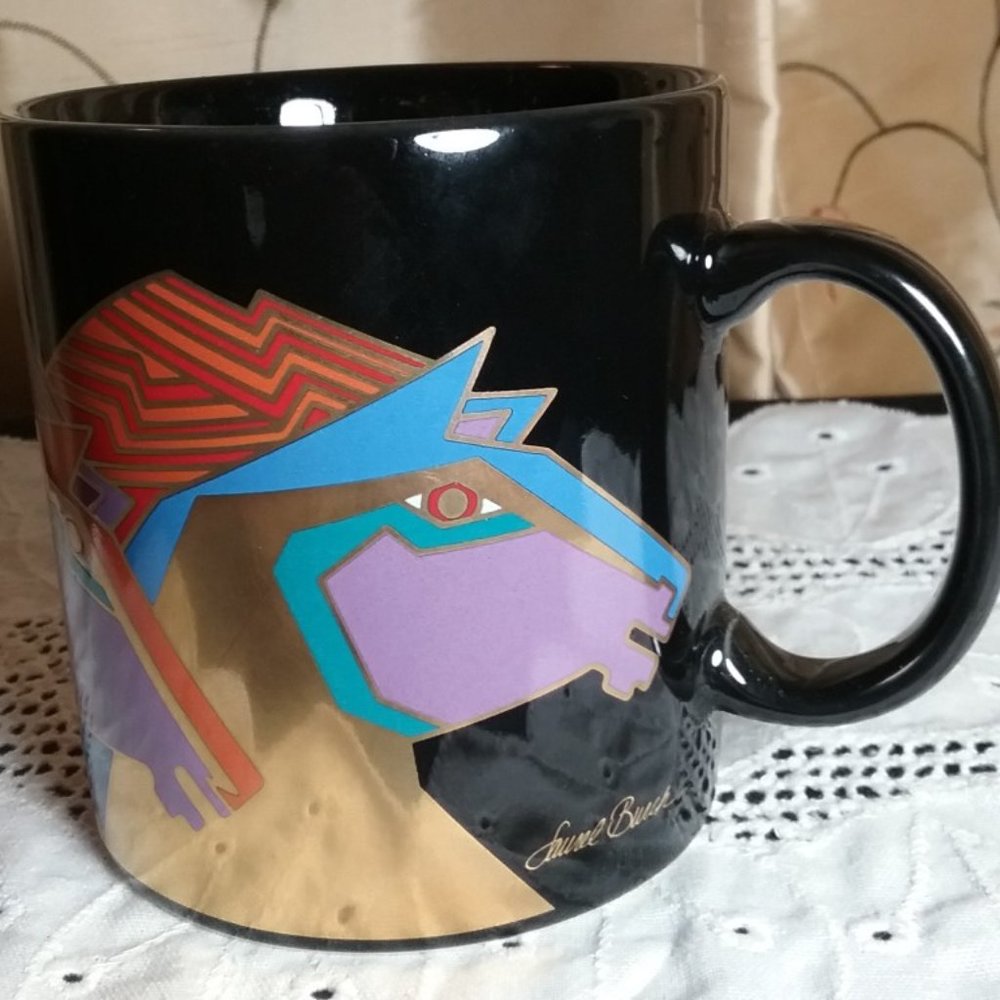 Laurel Burch Wild Stallions Mug Vintage 1988